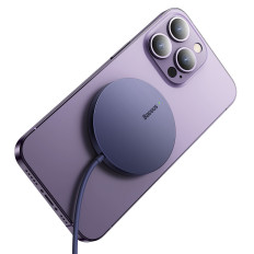 Carregador magnético magnético simples simples magsafe qi 15w roxo