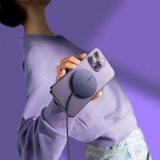 Vienkāršs magnētiskais magnētiskais lādētājs vienkāršs MagSafe Qi 15W violets