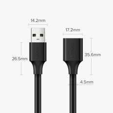 USB 2.0 480MB / s kabelforlengelseskabel 1.5m svart