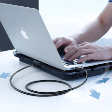 Ευέλικτο εύκαμπτο καλώδιο USB 2.0 480MB / s 25cm μαύρο καλώδιο