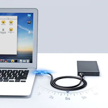 Ευέλικτο εύκαμπτο καλώδιο USB 2.0 480MB / s 25cm μαύρο καλώδιο