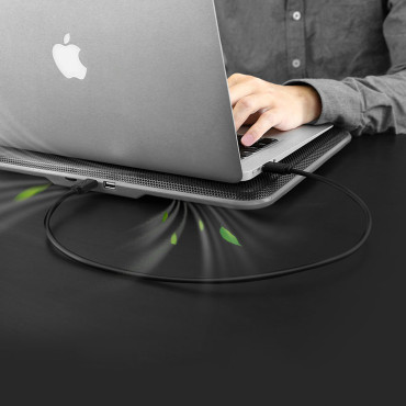 Fleksibelt fleksibel kabel USB 2,0 480mb / s kabel 1.5m sort
