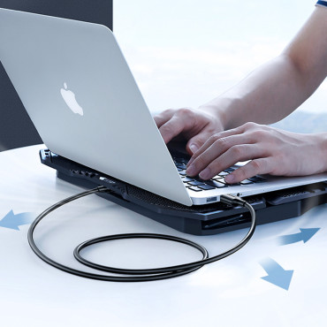 Flexible flexible cable USB 2.0 480MB / S 3M black cable