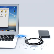 Fleksibel fleksibel kabel USB 2.0 480MB / s 3M svart kabel