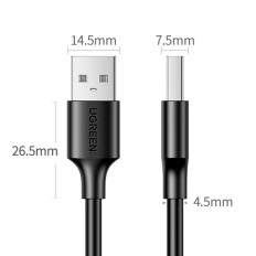 Fleksibel fleksibel kabel USB 2.0 480MB / s 3M svart kabel