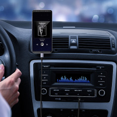 Kabeļu audio kabelis USB-C slotā - mini ligzda 3.5mm 1m pelēks