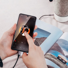 Kabeļu audio kabelis USB-C slotā - mini ligzda 3.5mm 1m pelēks