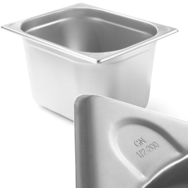 GN 1/2 χάλυβα δοχείο κουζίνας. 200 mm - Hendi 806357