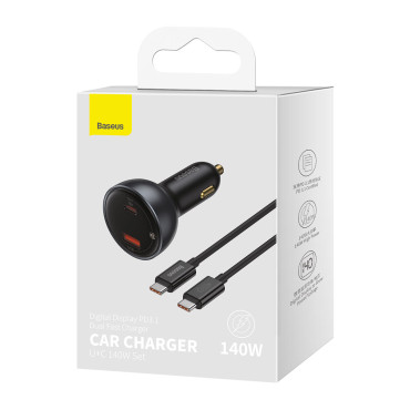 USB USB-C AUTOMATICKEJ KARTY PD3.1 140W + USB-C 1M kábla čierna