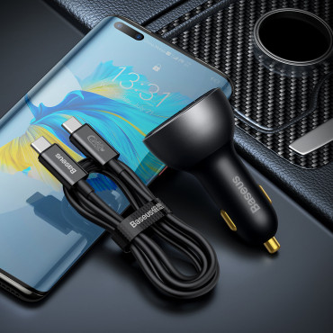 USB USB-C AUTOMATICKEJ KARTY PD3.1 140W + USB-C 1M kábla čierna