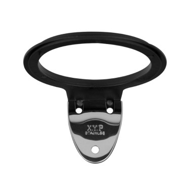 Porta asciugacapelli da parete Q97 nero — vista frontale