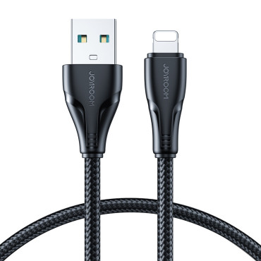 Kabeļu vads iPhone USB - Zibens 2.4a 0.25m Black
