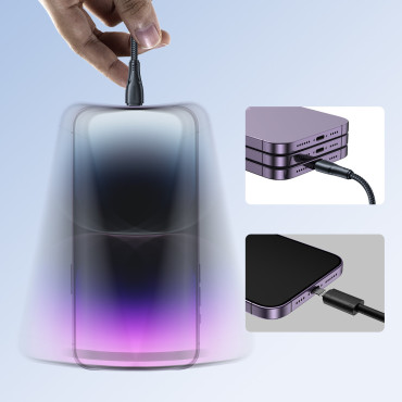 Καλώδιο καλωδίου για iPhone USB - Lightning 2.4a 0.25m μαύρο