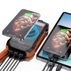 PowerBank Saules saules indukcija 200MAH PD QC Qi Orange