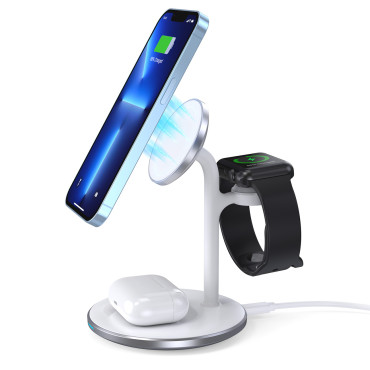 3in1 Stand Indukcijska nakladalna postaja za iPhone AirPodS Pro Apple Oglejte si črno