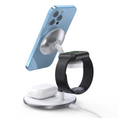3in1 Stand Indukcijska nakladalna postaja za iPhone AirPodS Pro Apple Oglejte si črno