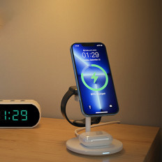 3in1 Stand-Induktions-Ladenstation für iPhone Airpods Pro Apple Schwarz sehen