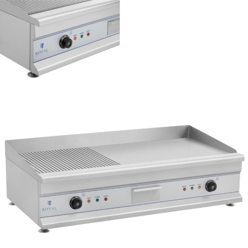 Elektrisk grill 230V dobbelt stor rillede 100cm