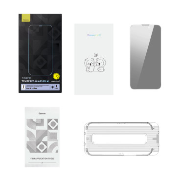 Vidrio templado para iPhone 14 Pro en toda la pantalla. 0.4mm Conjunto de filtro anti espía