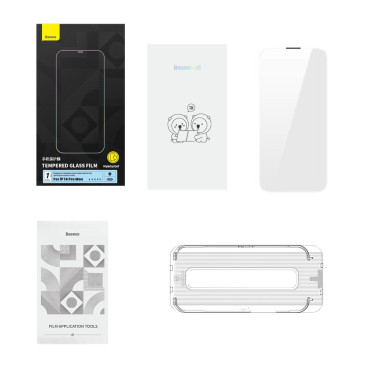 Herdet glass for iPhone 14 Pro Max med høyttalerdeksel 0.4mm Sett av