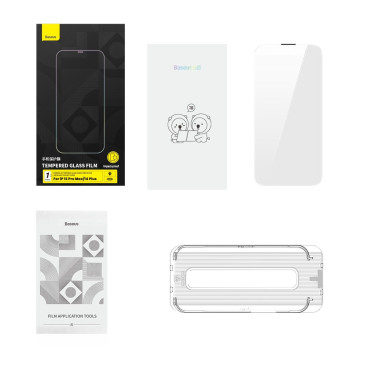 Vidrio templado para iPhone 14 Plus / 13 Pro Max con un protector de altavoz 0.4mm Conjunto de