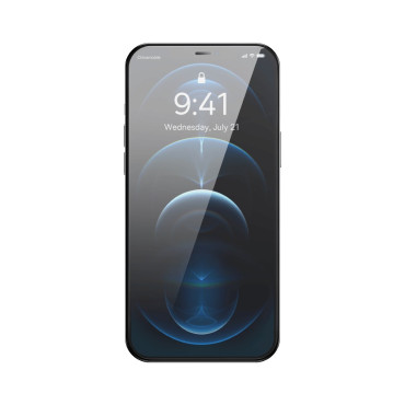 Verre trempé pour iPhone 12 Pro Max avec bouclier de haut-parleur 0.4mm Ensemble de