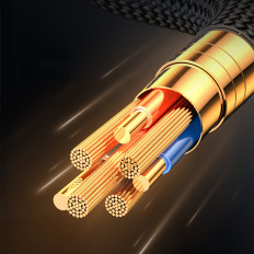 IPHONE kabel z LED zaslonom Strela - USB-A 2.4A 1.2m Črna
