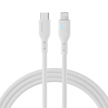 IPhone kabelis ar USB-C LED indikatoru - Zibens 20W 2m balts
