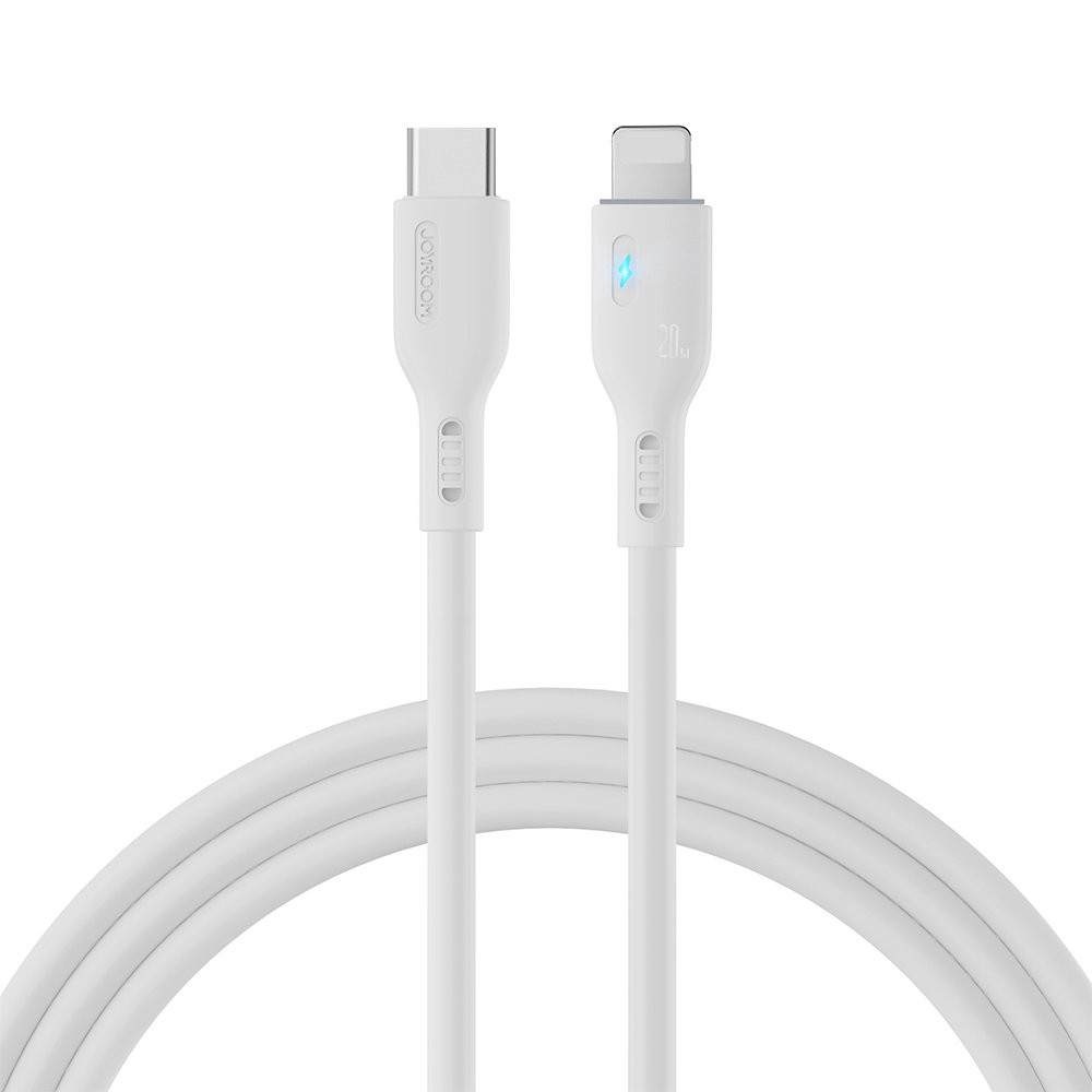 IPhone kabelis ar USB-C LED indikatoru - Zibens 20W 2m balts