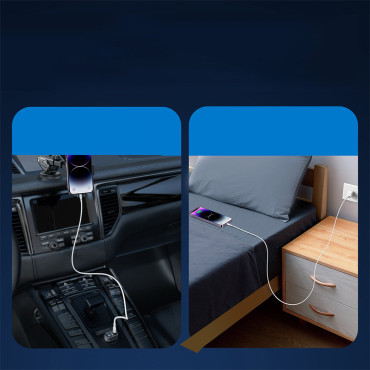 IPhone-kabel met USB-C LED-indicator - Bliksem 20W 2m wit