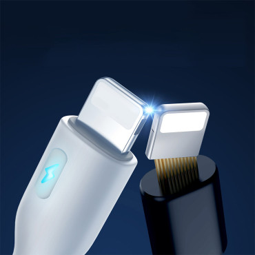 IPhone kabelis ar USB-C LED indikatoru - Zibens 20W 2m balts