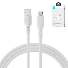 Kabeļu kabelis ar USB LED indikatoru - Micro USB 2.4A 2m balts