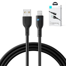 Kabel do iPhone ze wskaźnikiem LED USB - Lightning 2.4A 2m czarny
