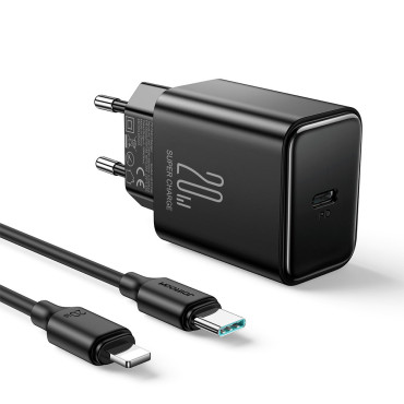 USB-C 20W PD φορτιστή δικτύου με καλώδιο για το iPhone Lightning Black