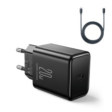 USB-C 20W PD Network Oplader med kabel til iPhone Lightning Black
