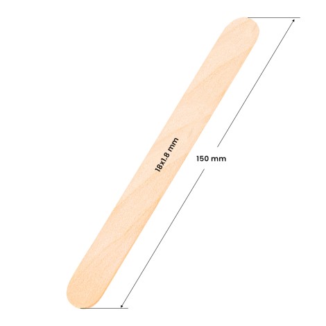 Stor træspatel 150x18x1,8mm - 50 stk