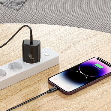 USB-C 20W PD Black lādētājs