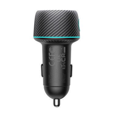 60W Car Charger PD USB-C USB-A črna