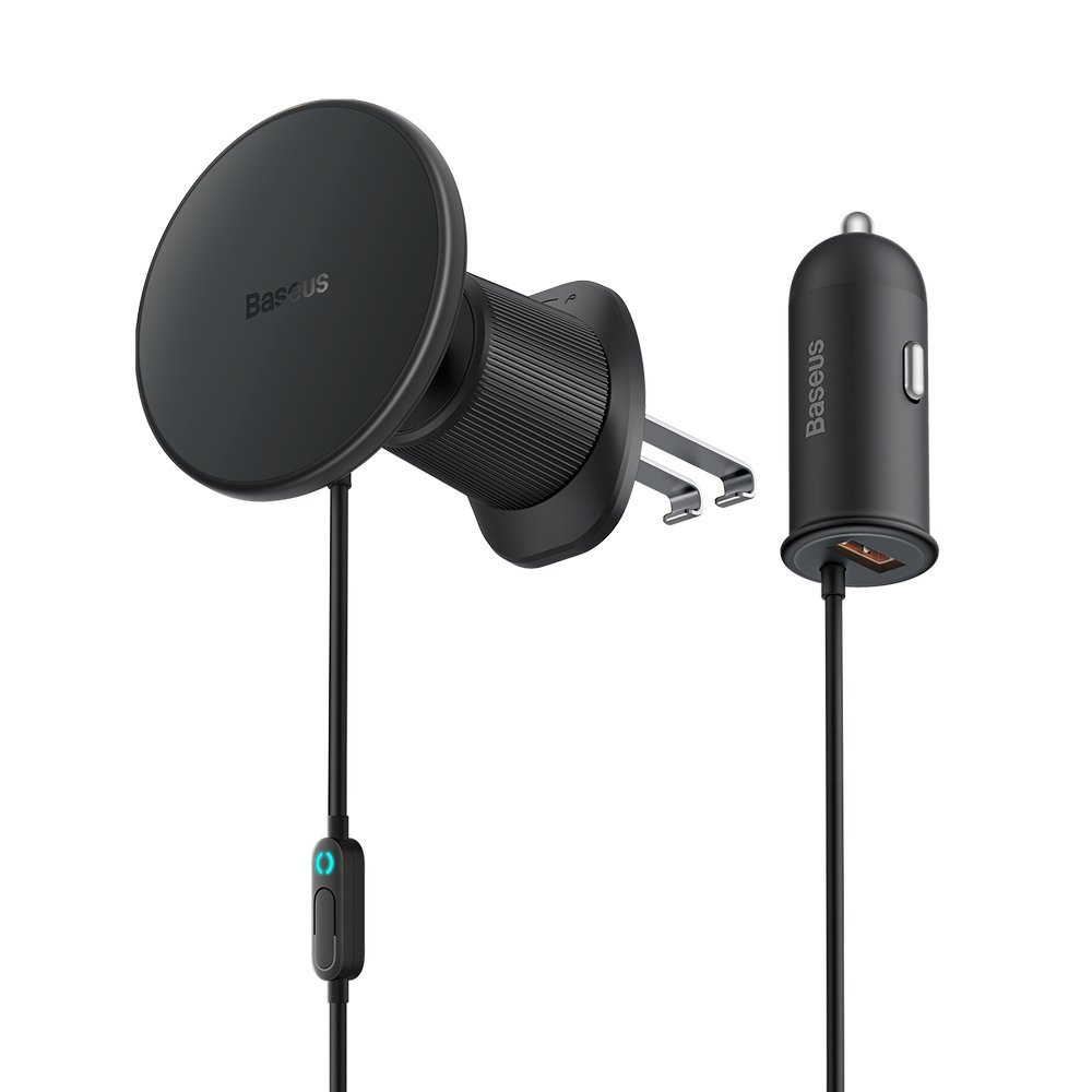 Caricatore ad induzione per auto a scacchi Magsafe 15W USB 25W nero