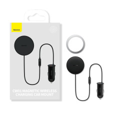 Επαγωγικός φορτωτής για καρό αυτοκίνητο Magsafe 15W USB 25W μαύρο