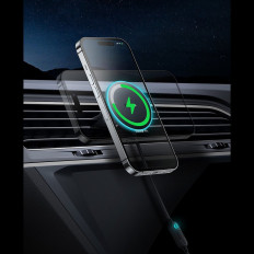 Chargeur d'induction pour voiture à carreaux Magsafe 15W USB 25W Noir