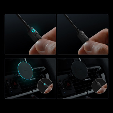 Caricatore ad induzione per auto a scacchi Magsafe 15W USB 25W nero