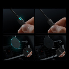 Επαγωγικός φορτωτής για καρό αυτοκίνητο Magsafe 15W USB 25W μαύρο