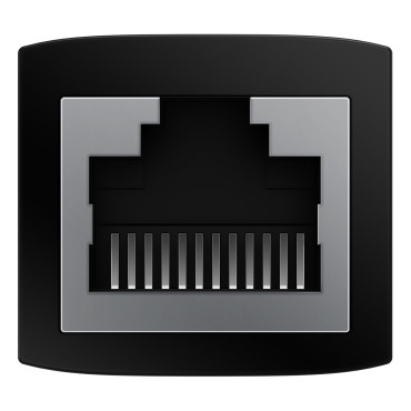 Konektor spojky Ethernet RJ45 čierna set 10ks.