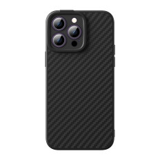 Armored iPhone 14 Pro Magsafe + Herdet glass syntetisk fiber svart