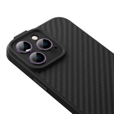 Armored iPhone 14 Pro Magsafe + karastatud klaasist sünteetiline kiud must