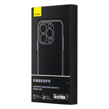 Blindé iphone 14 pro magsafe + fibre synthétique en verre trempé noir