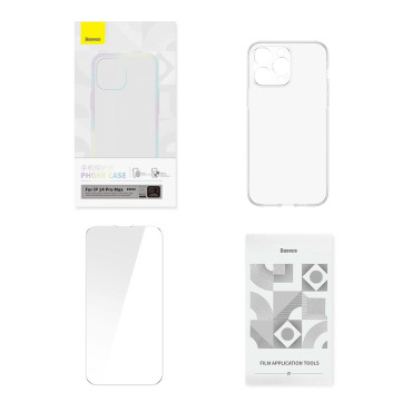 Case voor iPhone 14 Pro Max Pantsored Case + Gehard Glass Set