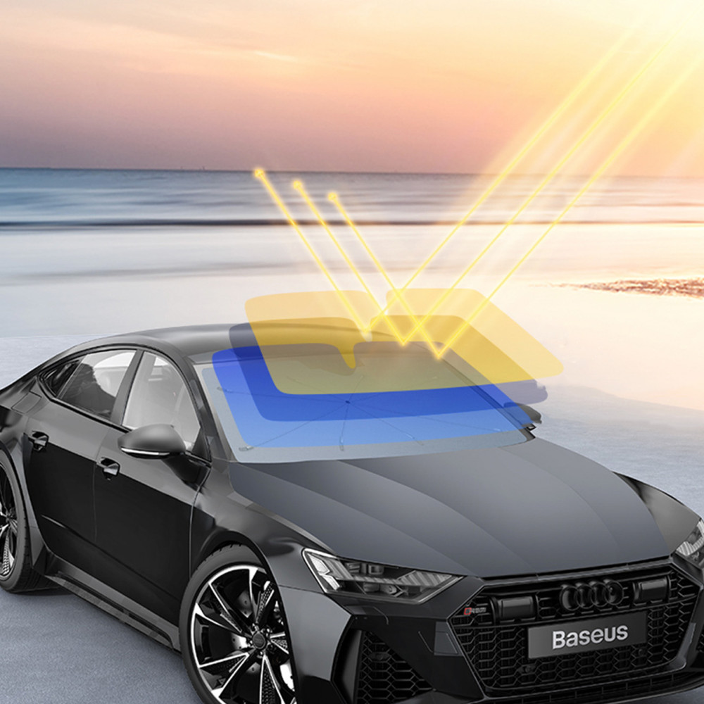 Écran solaire réfléchissant sur la fenêtre avant pour cooolride 131x69cm voiture Écran solaire réfléchissant sur la fenêtre avant pour cooolride 131x69cm voiture