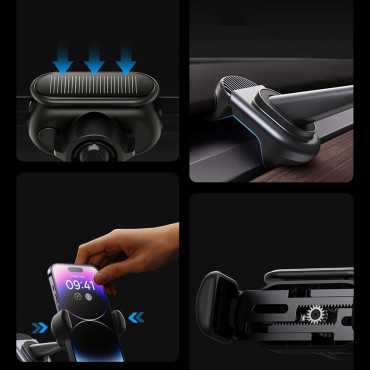 Titolare dell'automobile con pannello solare per Tesla Model 3 / Y T-Space Black